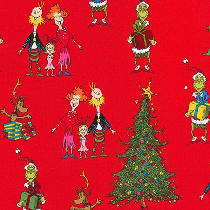 Robert Kaufman How The Grinch Stole Christmas Red Fabric