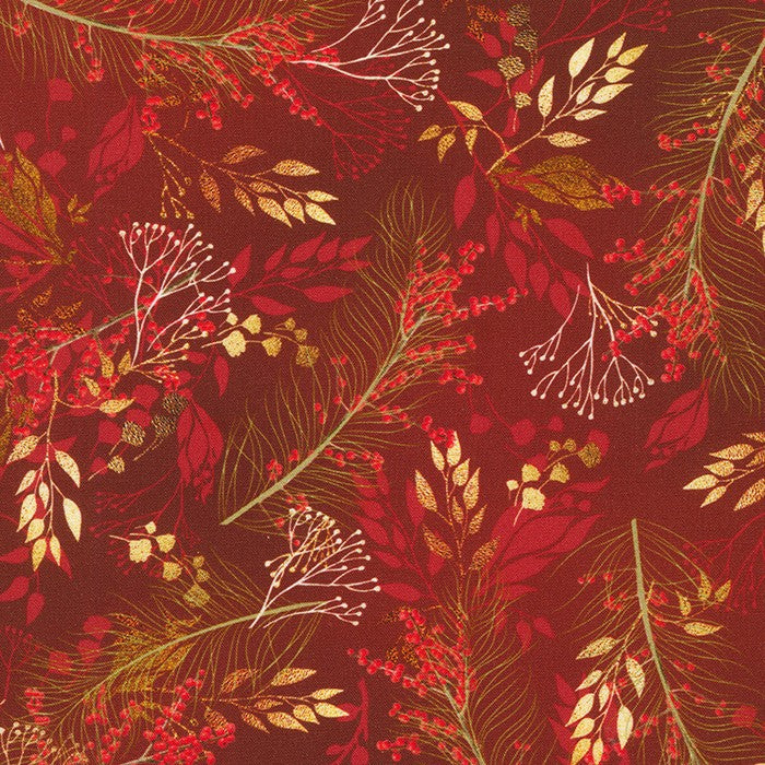 Robert Kaufman Festive Beauty Crimson Fabric