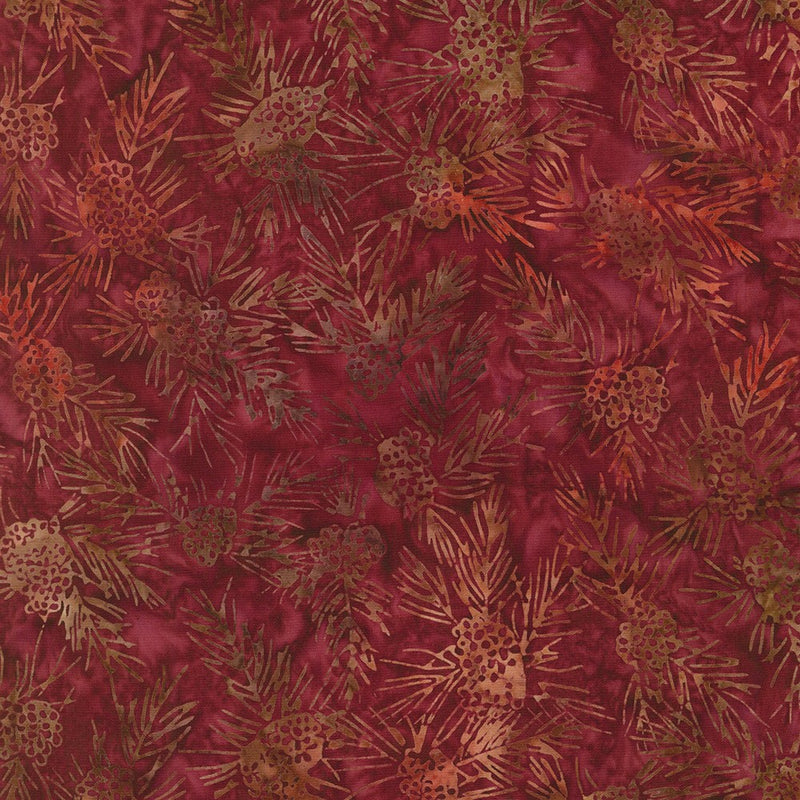 Robert Kaufman Autumn Trails Crimson Batik Fabric