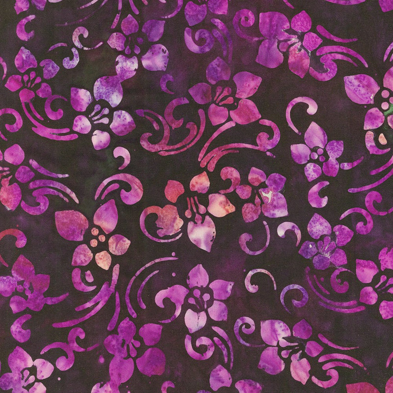 Robert Kaufman Artisan Batiks Wild Garden Aubergine Fabric