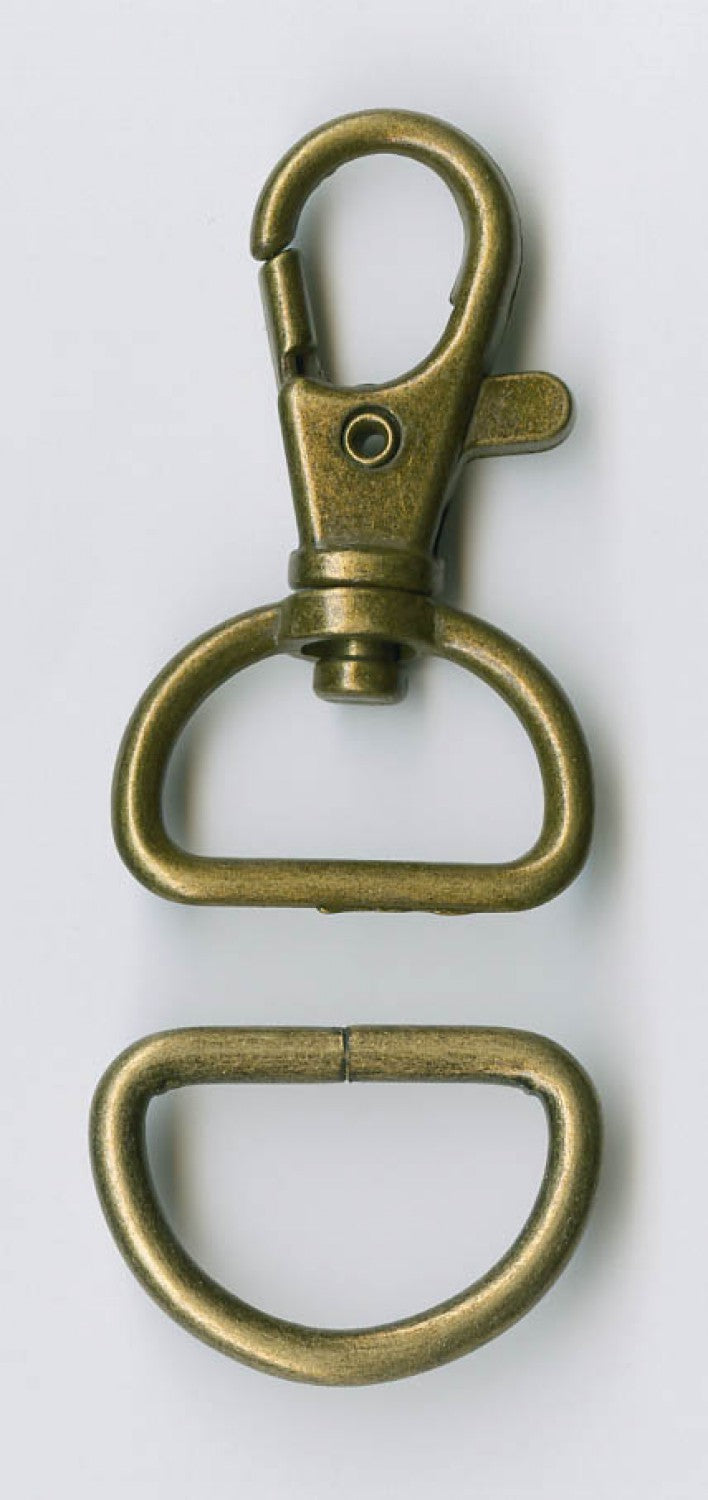 D-Ring And Swivel Clip Brass