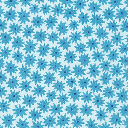 Robert Kaufman Paintbox Daisies Sky Fabric