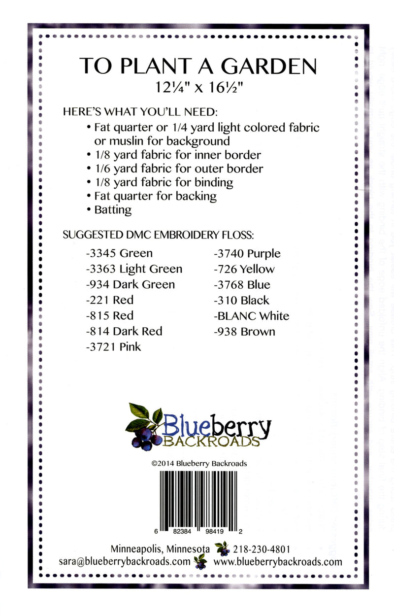 Blueberry Backroads To Plant a Garden Pattern