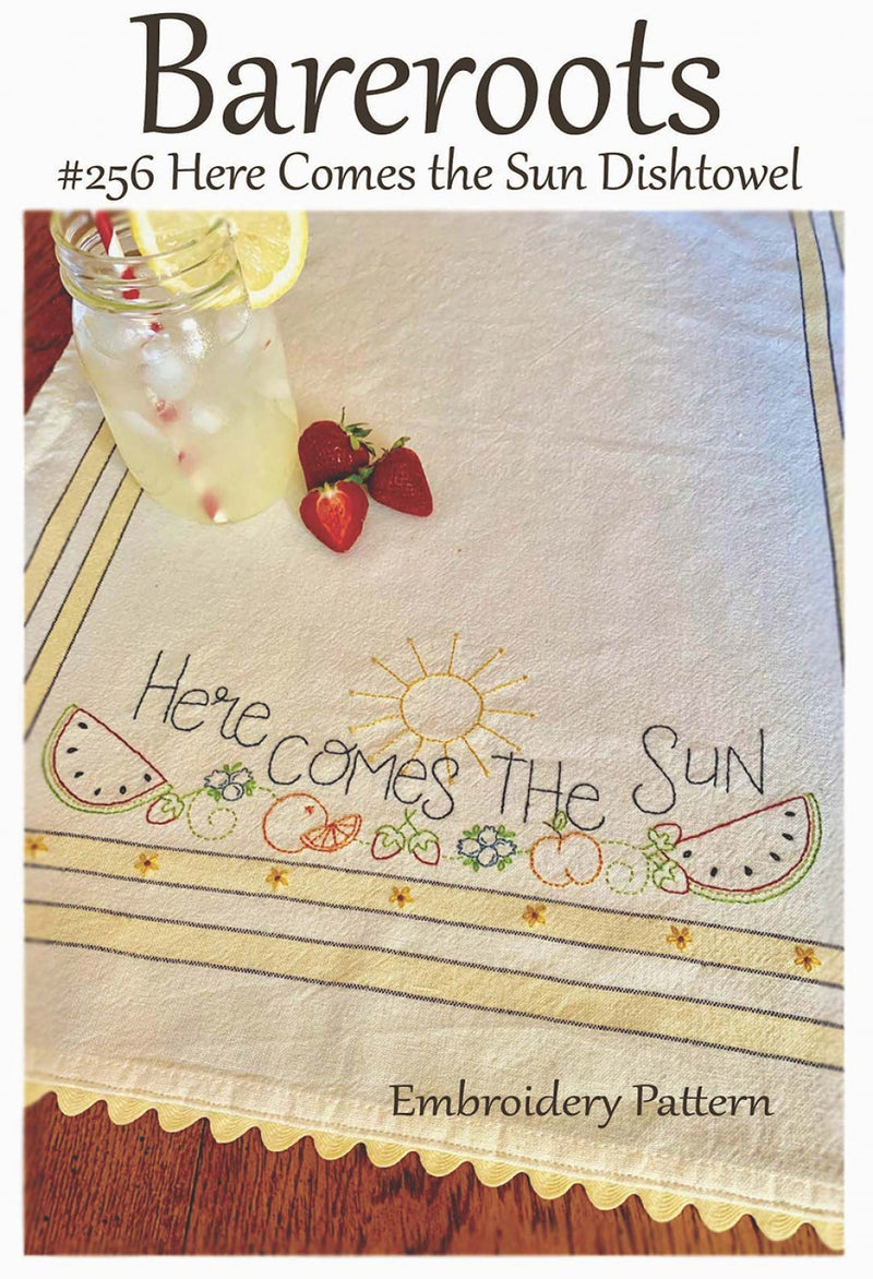 Bareroots Here Comes The Sun Embroidered Dishtowel Pattern