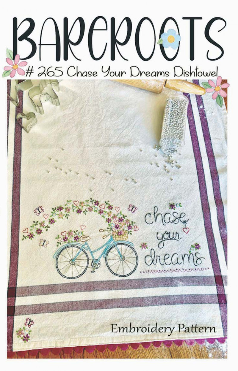 Bareroots Chase Your Dreams Embroidered Dishtowel Pattern BR265