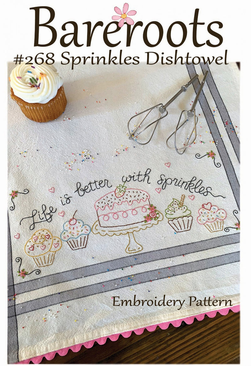 Bareroots Sprinkles Embroidery Dishtowel Pattern