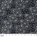 M&S Textiles Bush Dreaming of Utopia-Black Aboriginal Print BDUB