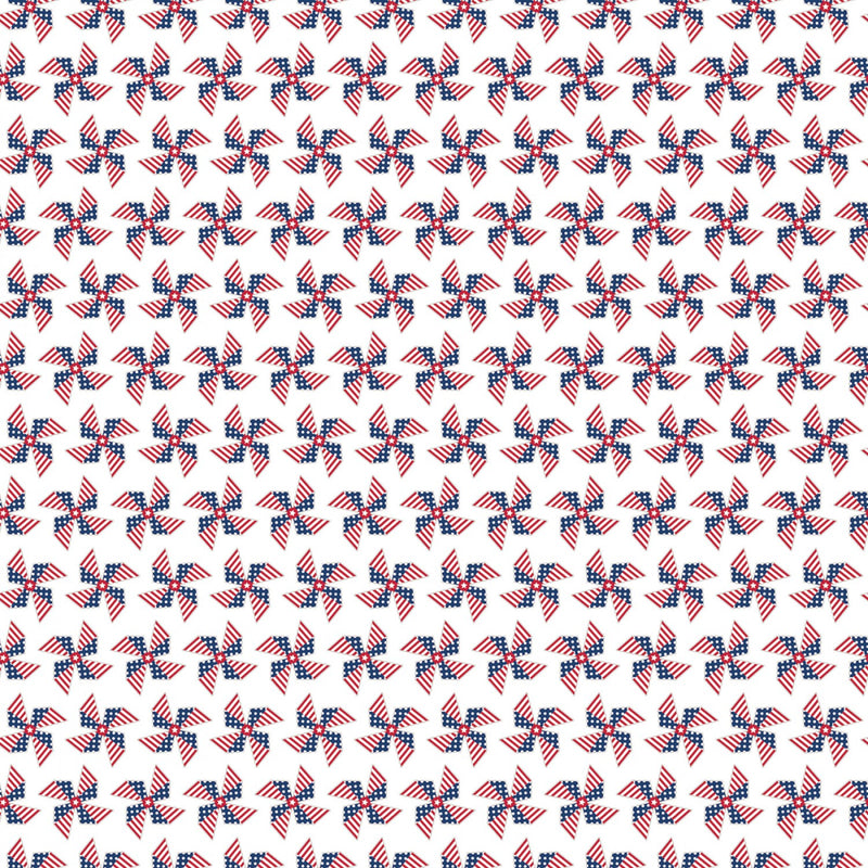 Riley Blake Land of Liberty Pattern Pinwheels Color White C10565R-WHITE