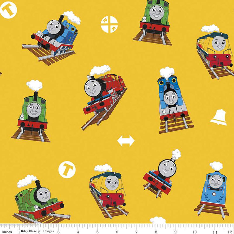 Riley Blake Thomas And Friends All Aboard Yellow Fabric