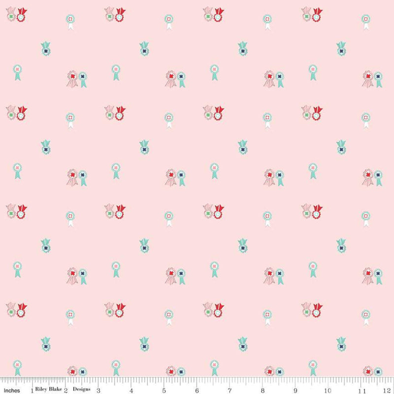 Riley Blake Quilt Fair Ribbons Pink Fabric