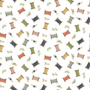 Riley Blake Sew Much Fun Spools White Fabric