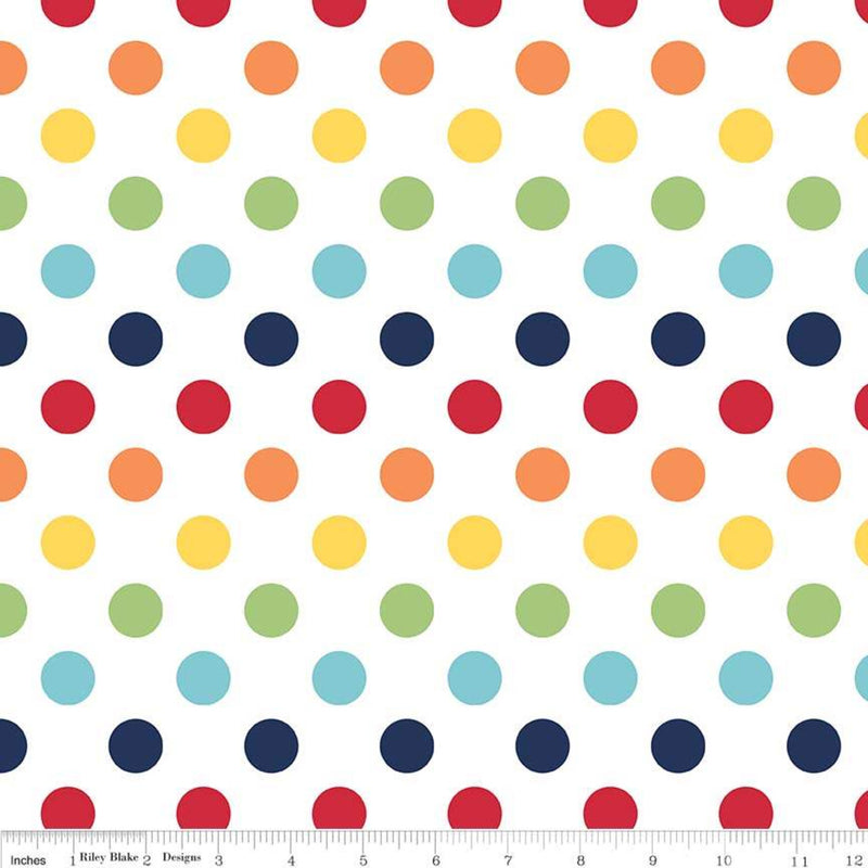 Riley Blake Medium Dots Rainbow Fabric