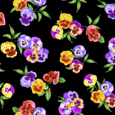 Timeless Treasures Meadow Pansy CD7072