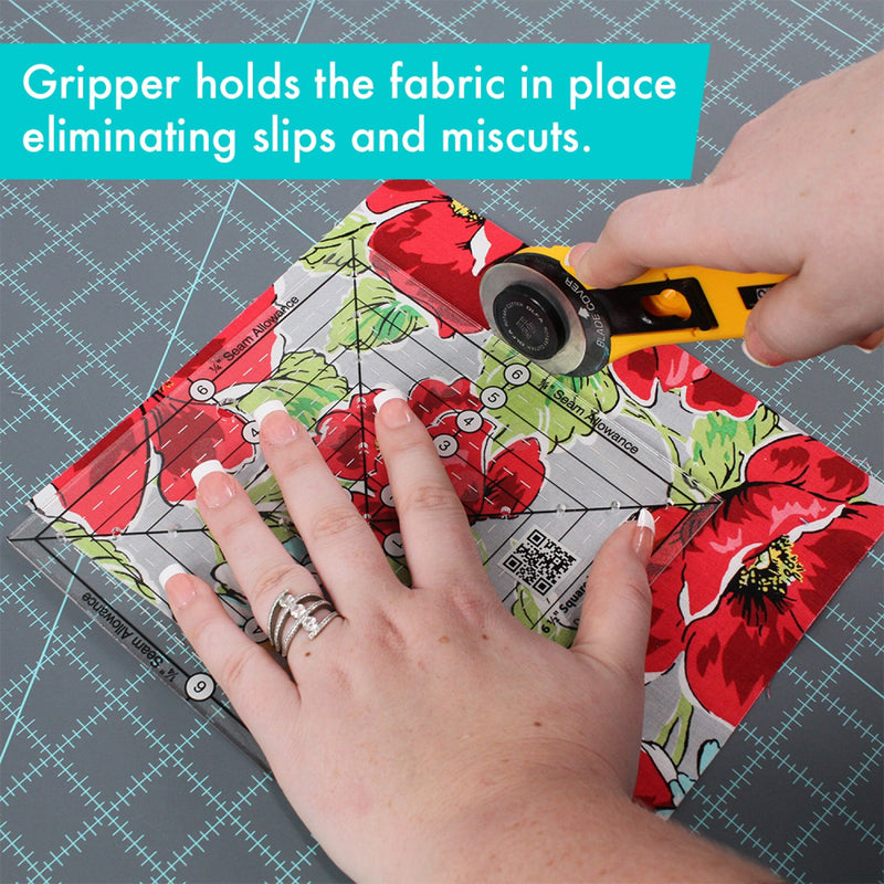 Creative Grids 6-1/2in Square It Up or Fussy Cut Square Quilt Ruler