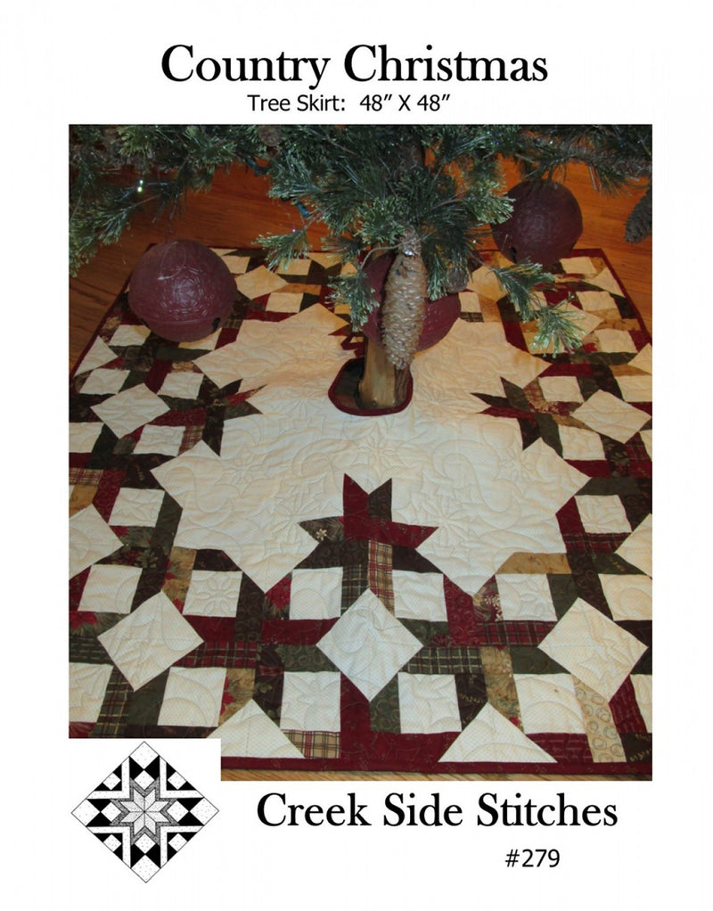 Creek Side Stitches Country Christmas Tree Skirt Pattern