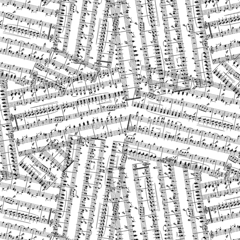Michael Miller Pitch Perfect Music Melody White Fabric