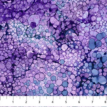 Northcott Whale Song Bliss Bubbles Purple Fabric