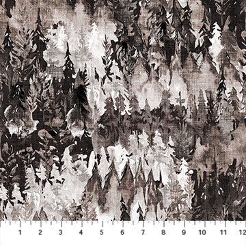 Figo Fabrics Forest Fable Trees Brown Fabric