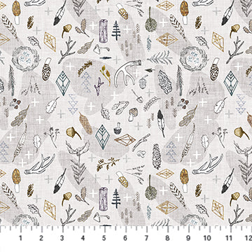 Figo Fabrics Forest Fable Taupe Multi Fabric