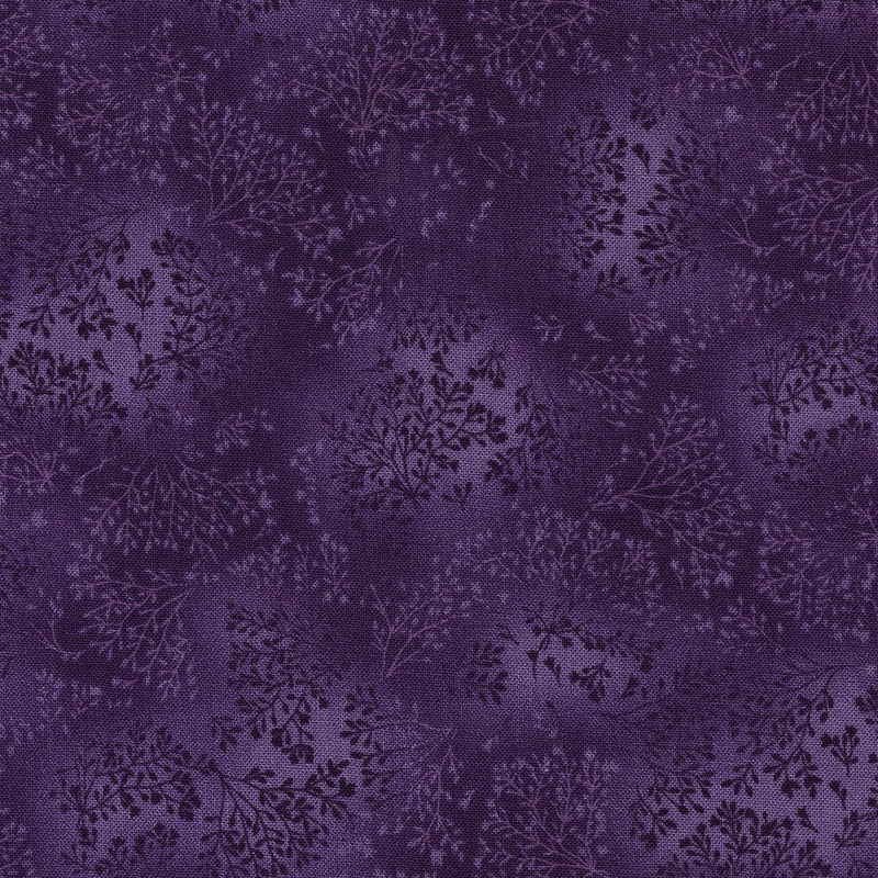 Robert Kaufman Fusions 7 Leaf Branches 27 Plum Juice Fabric