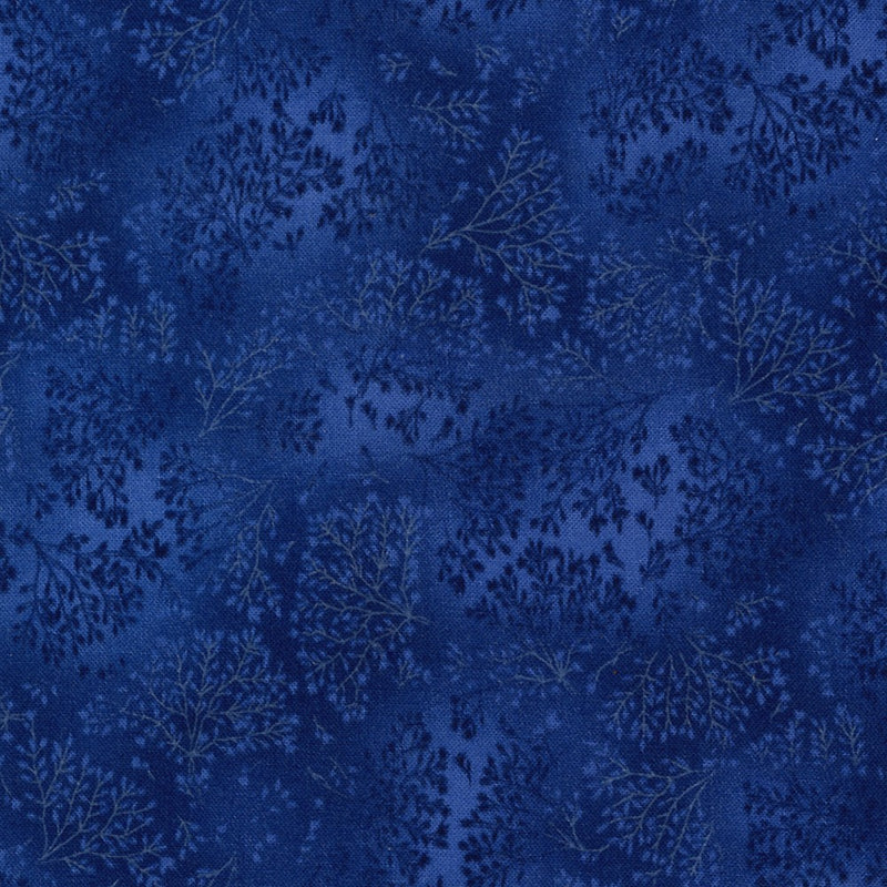 Robert Kaufman Fusions 7 Leaf Branches 76 Regatta Fabric