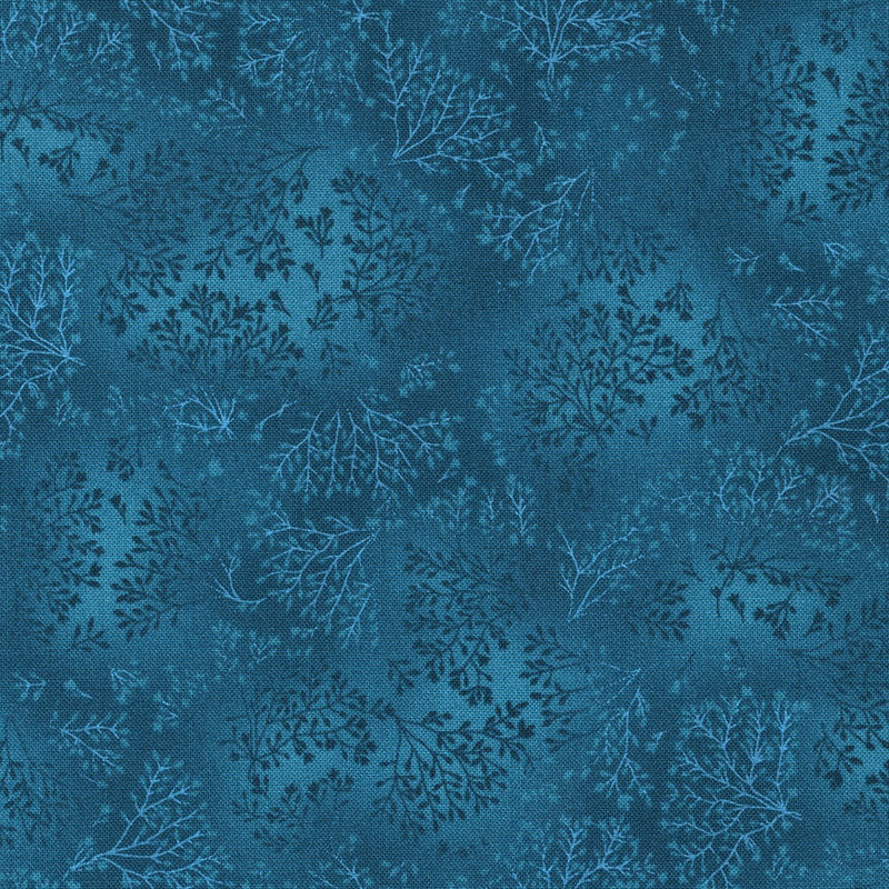 Robert Kaufman Fusions 7 Leaf Branches 78 Peacock Fabric