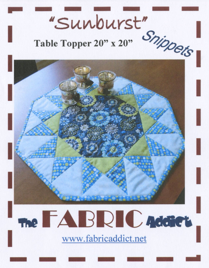 The Fabric Addict Snippets Sunburst Table Topper Pattern FCSB12