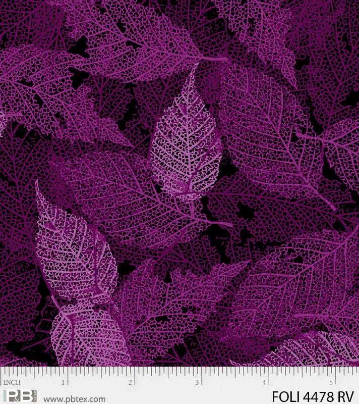 P & B Textiles Foliage Rich Violet FOL 104478RV