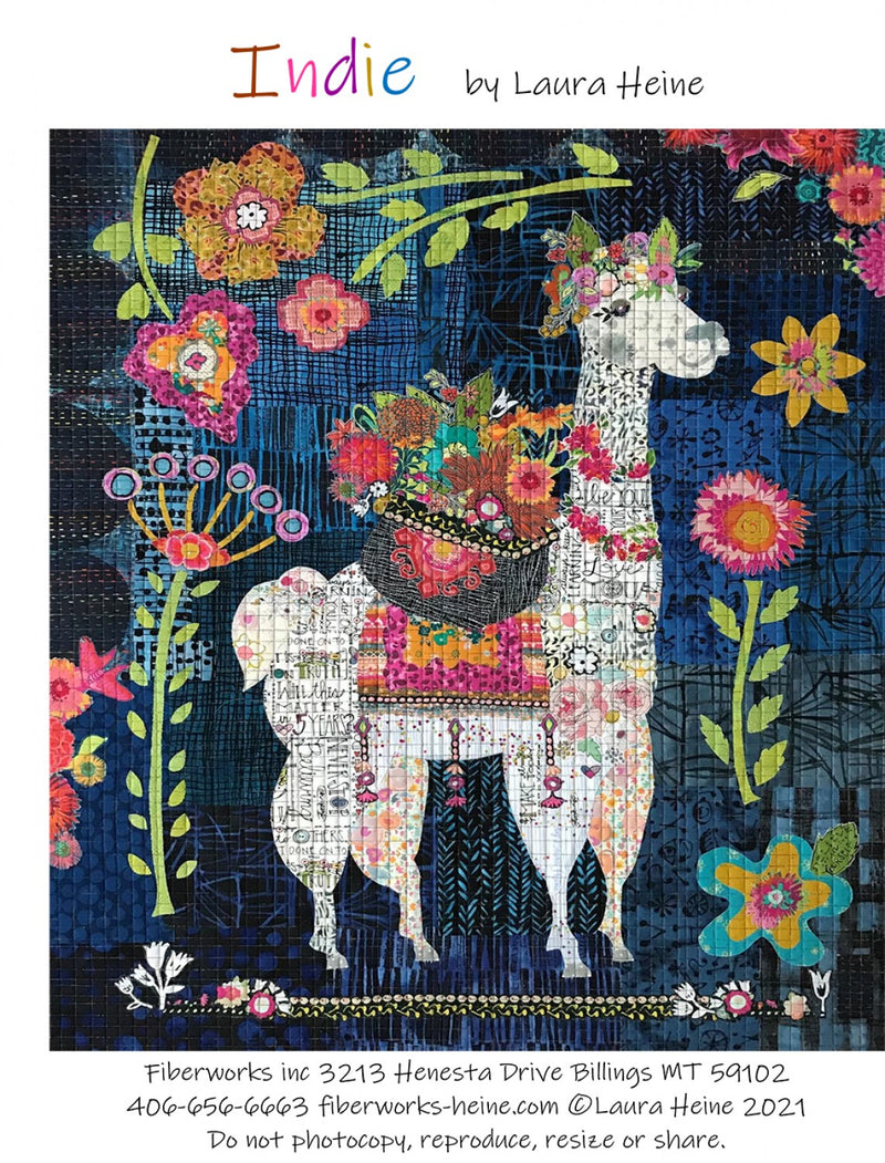 Fiberworks Indie The Llama Collage Pattern