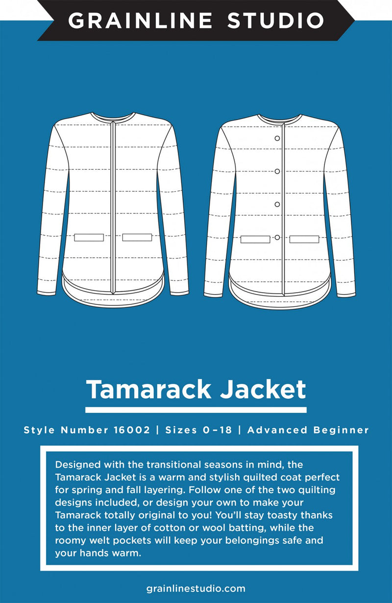 Grainline Studio Tamarack Jacket Pattern Size 0 to 18