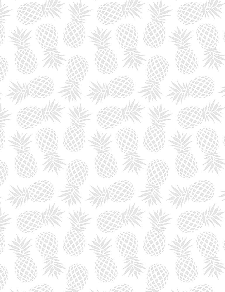 Timeless Treasures Basics Pineapples White Fabric