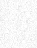 Timeless Treasures Basics Scribbles White On White Fabric