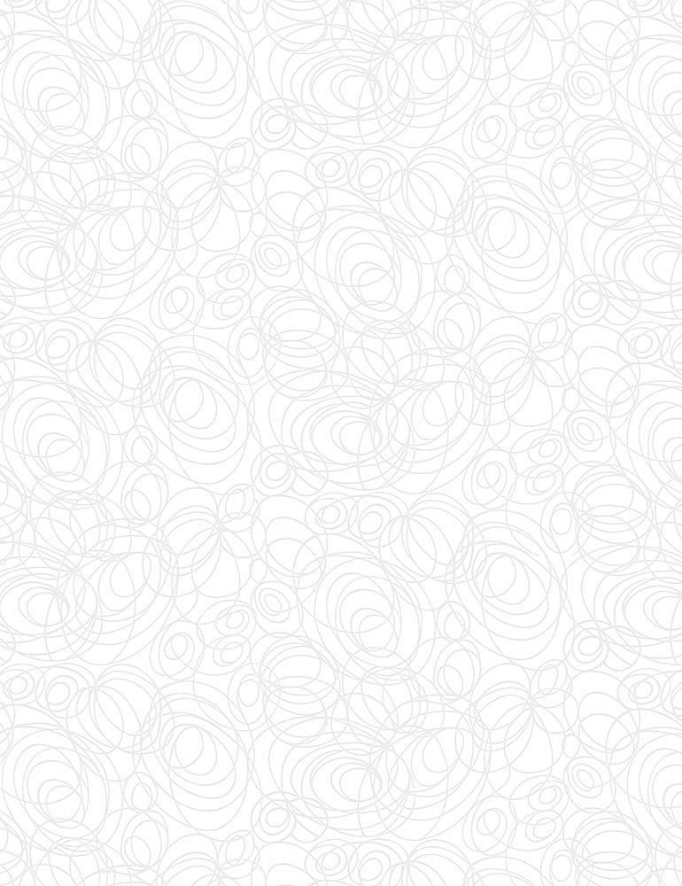 Timeless Treasures Basics Scribbles White On White Fabric