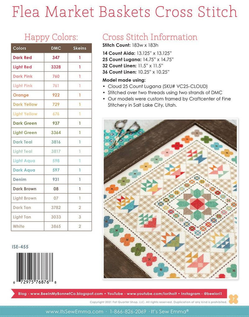 Its Sew Emma Flea Market Baskets Cross Stitch Pattern