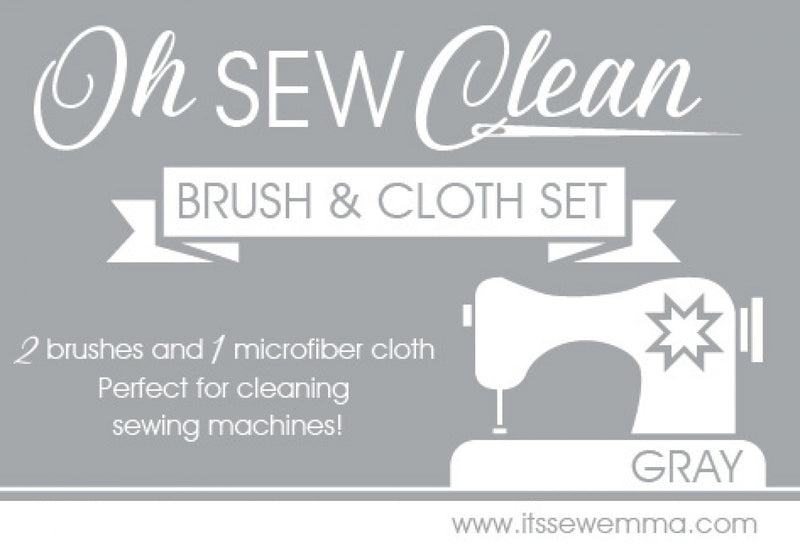 Oh Sew Clean Brush and Cloth Set Gray