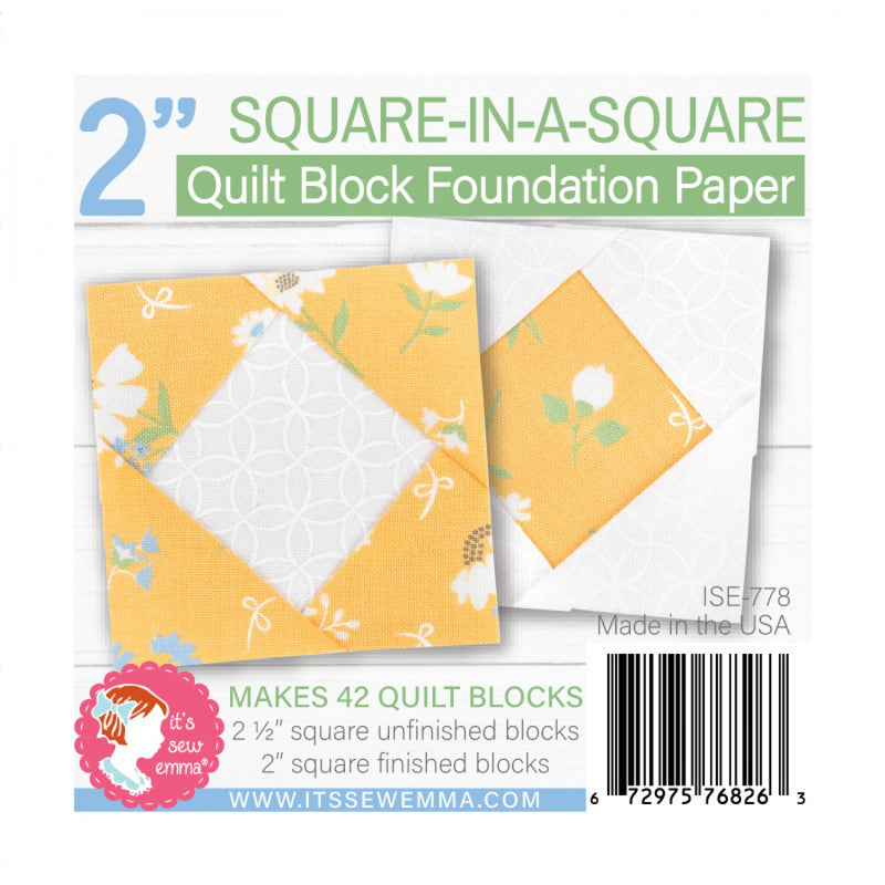 Square In A Square Quilt Block Foundation Paper 2in