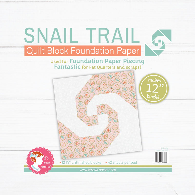 Snail Trail Quilt Block Foundation Paper 12in