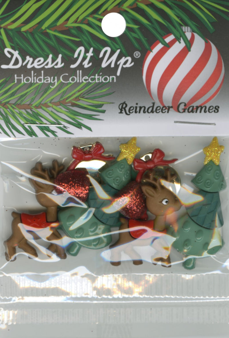 Dress It Up Reindeer Games Buttons