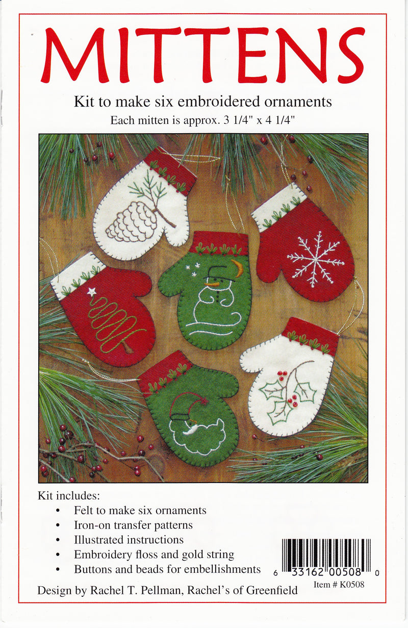 Rachels Of Greenfield Mittens Ornament Kit