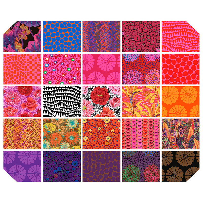 Free Spirit Fabrics Kaffe Fasset February 2021 Collective 10" Charm Squares Color Hot FB610GP.FEB2021HOT