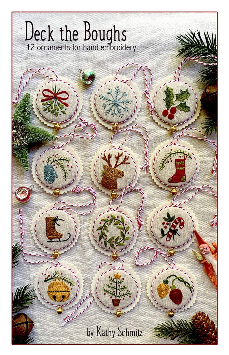 Deck The Boughs Embroidered Ornaments Pattern