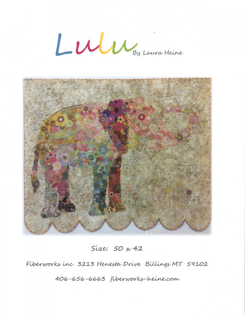 Fiberworks Lulu Elephant Collage Pattern
