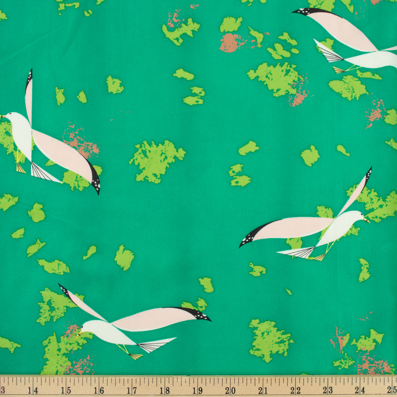 Charley Harper Coastal Seagulls Poplin Fabric