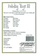 Holiday Tags III Embroidery Pattern