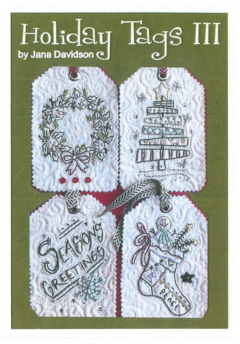 Holiday Tags III Embroidery Pattern