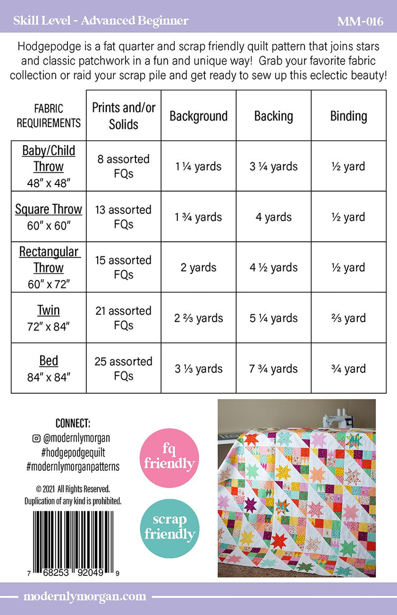 Modernly Morgan Hodgepodge Quilt Pattern