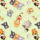 A.E. Nathan Co. Comfy Flannel Cats Mint Fabric