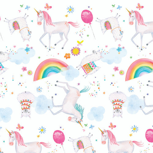 A.E. Nathan Co. Comfy Flannel Unicorns And Llamas Fabric