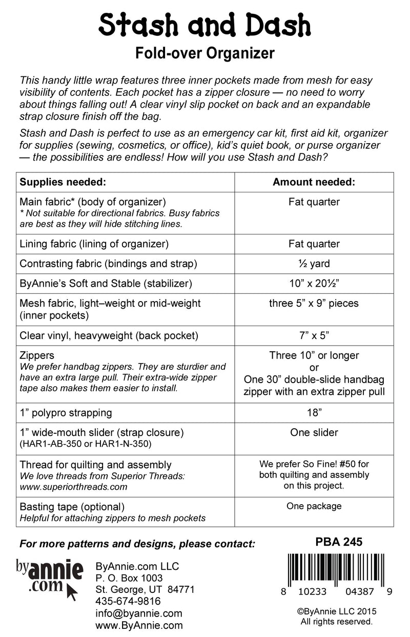 ByAnnie Stash And Dash Pattern