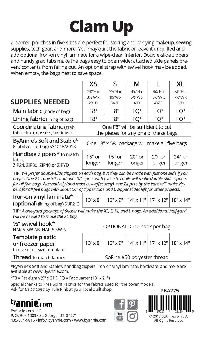 ByAnnie Clam Up Pattern